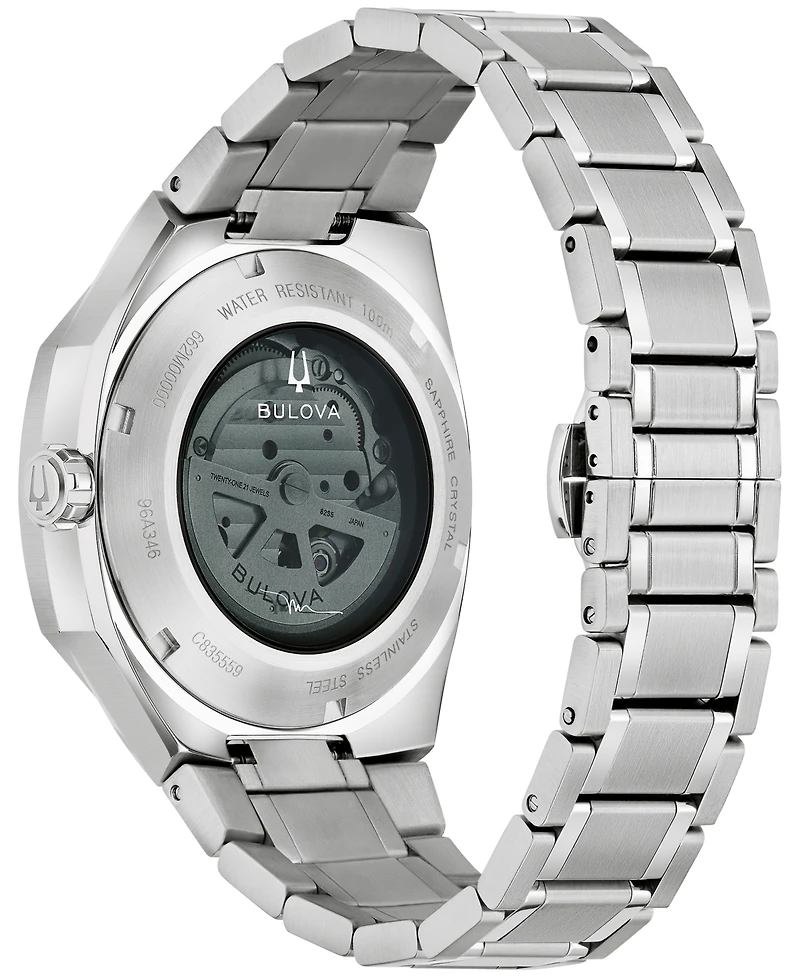 Bulova Men's Automatic Marc Anthony Silver-Tone Stainless Steel Bracelet Watch 40.5mm