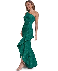 Eliza J Women's One-Shoulder Side-Tuck Ruffle-Hem Dress