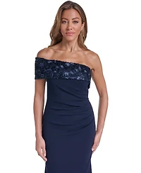 Eliza J Women's Off-the-Shoulder Side-Tuck Long Dress