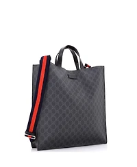 Pre-Owned Gucci Tall Convertible Soft Open Tote Gg Coated Canvas