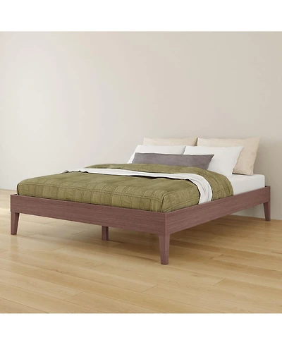 Grain & Grove Bear Platform Bed Oak Embossed