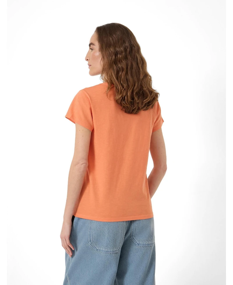 Hush Women's Slim Fit Slub Cotton V-Neck T-Shirt
