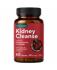 Sunergetic Kidney Cleanse Supplement with Pacran Cranberry, Astragalus and Herbal Blend for Kidney and Urinary Tract Support, 60 Capsules