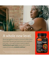 Sunergetic Blood Sugar Support Supplement with Cinnamon, Chromium, Alpha Lipoic Acid and Herbal Blend, 60 Capsules