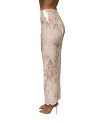Jluxlabel Women's High-Waisted Floral Villa Nights Sequin Skirt