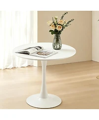 Streamdale Furniture 31.5" Modern Round Mdf Dining Table with Matte Iron Base