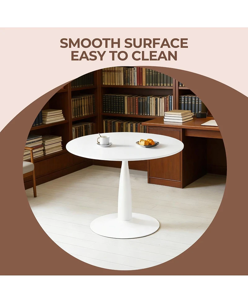 Streamdale Furniture 42" Round Tulip Dining Table with Golden Pedestal Base