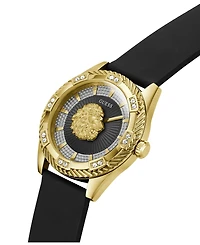 Guess Men's Quartz Black Silicone Strap Watch 44mm