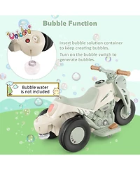 Costway 6V Kids Bubble Car Electric Ride on Motorcycle with Music Button and Led Headlight