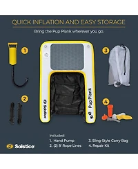 Solstice Original Inflatable Pup Plank Dog Float Floating Ramp Ladder for Pools