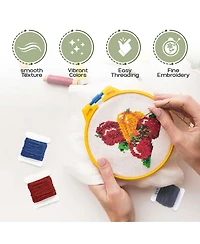 Gnuadz Embroidery Floss Kit Cotton Metallic Threads Plastic Bobbins Dmc Cross Bracelets Crafts