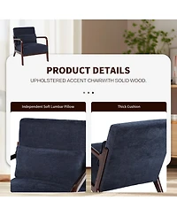Streamdale Furniture Mid Century Modern Armchair with Solid Wood Frame