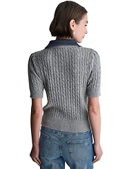 Bcbg Women's Short-Sleeve Cable-Knit Cardigan
