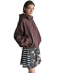 Bcbg Women's Zip-Front Drawcord Hoodie Jacket