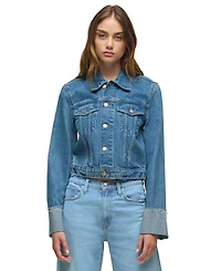 Hudson Jeans Women's Oversized Collared Neck Denim Jacket