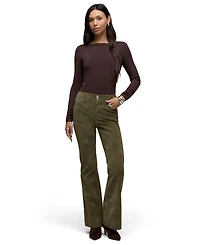Hudson Jeans Women's Dani Mid-Rise Faux Suede Flare Pants