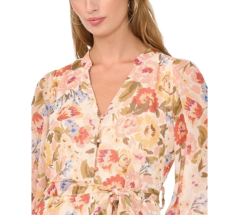 Vince Camuto Women's Long-Sleeve V-Neck Dress