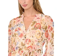 Vince Camuto Women's Long-Sleeve V-Neck Dress