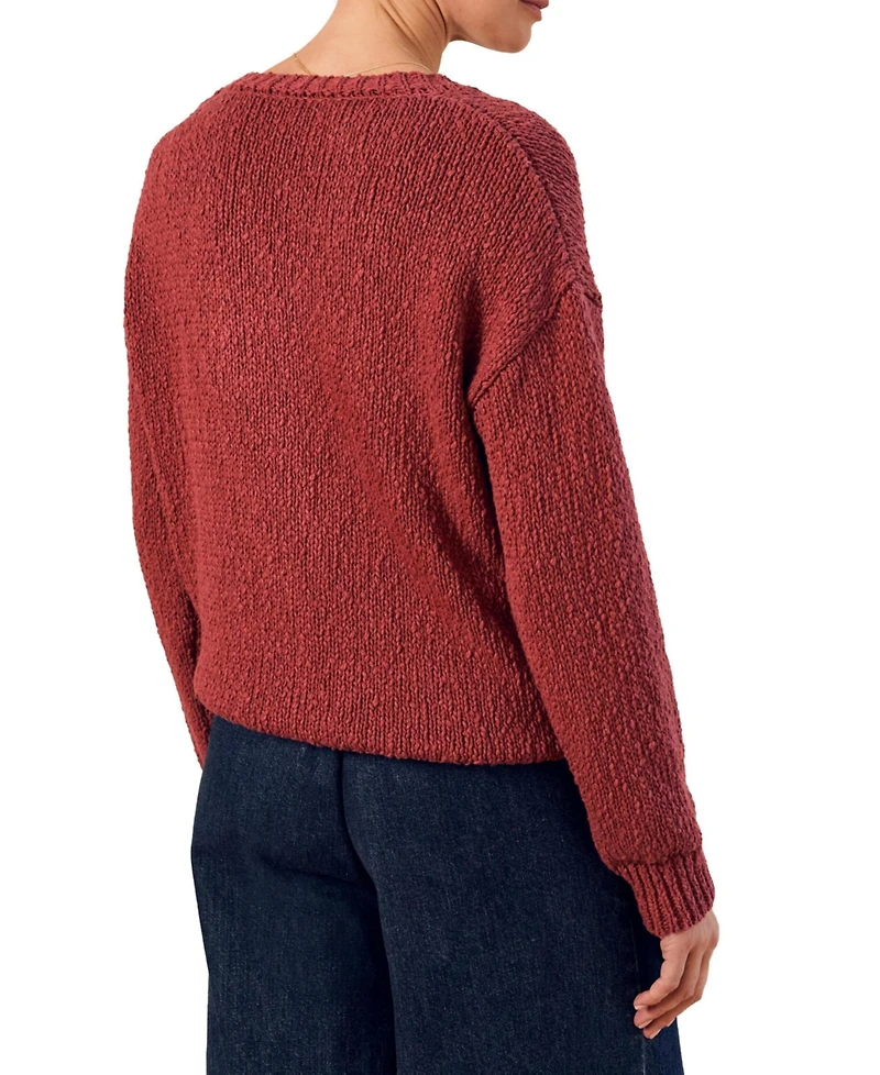 Celtic & Co. Women's Slub Knit Button Detail Sweater