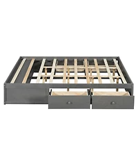 Streamdale Furniture Storage Platform Bed with 4 Drawers and Lift Footboard