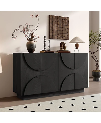 Streamdale Furniture 4-Door Wood Sideboard Cabinet with Adjustable Shelves