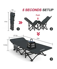 Aofar Camping Tent Folding Bed Carry Bag Supports 450 Lbs