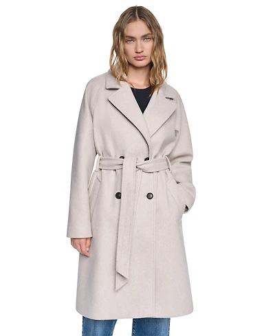Dkny Women's Belted Notch Collar Coat