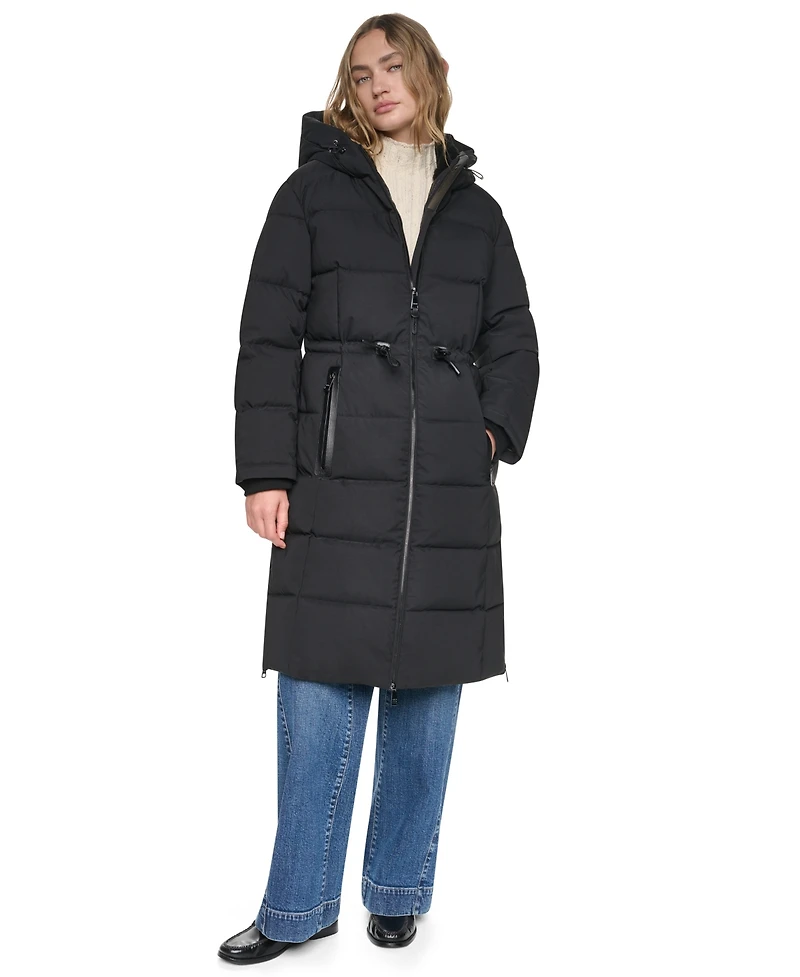 Dkny Women's Walker Length Anorak Lined Hood Coat