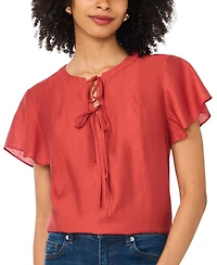 Vince Camuto Women's Tie-Front Flutter-Sleeve Raglan Blouse