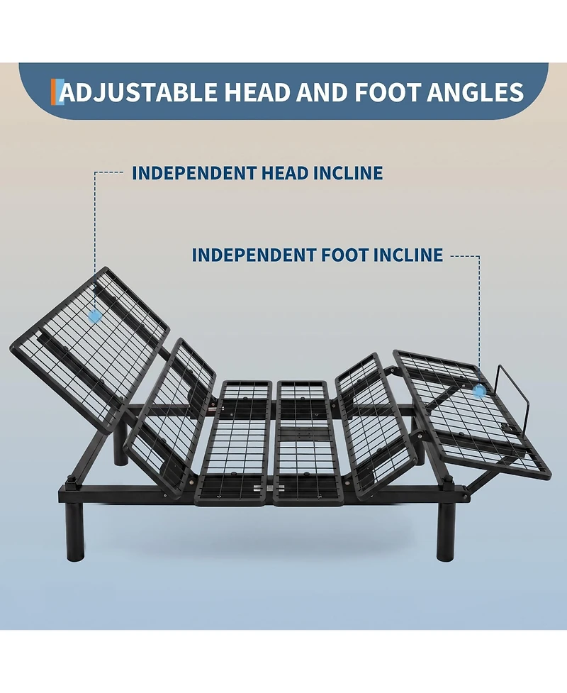 homfan Foldable Metal Platform Bed Frame