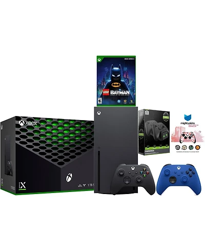 Microsoft Xbox Series X 1TB Disc Console with Extra Controller, Charge Dock and MightySkins Code Bundle + Usb C Cable