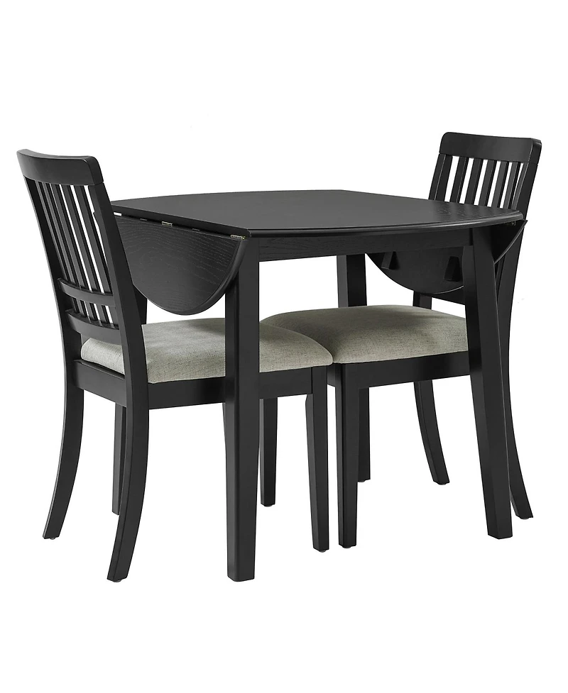Streamdale Furniture 2-Person Folding Wood Dining Table Set with 2 Chairs
