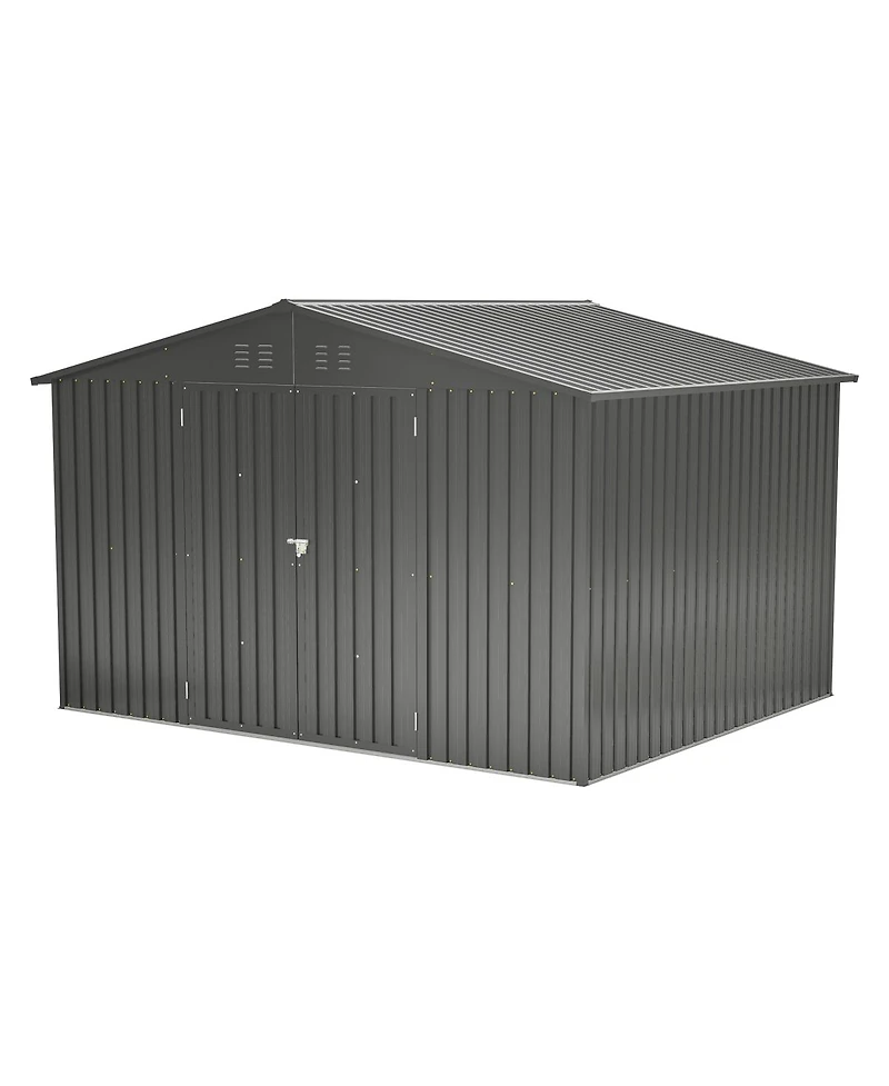 Streamdale Furniture 10x8 Feet Outdoor Metal Storage Shed With Lockable Doors