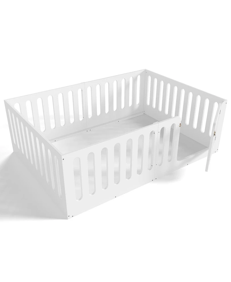 Streamdale Furniture Wood Montessori Floor Bed with Door