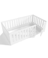 Streamdale Furniture Twin Floor Bed with High Fence and Door