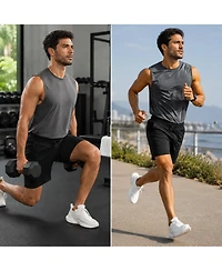 Alpine Swiss Men's Athletic Shorts 7" Inseam Quick Dry Gym Workout Zipper Pockets