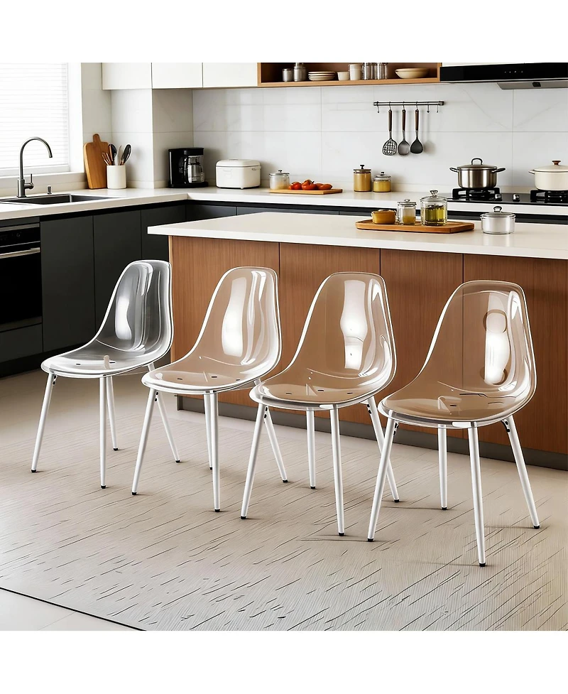 Streamdale Furniture 5-Piece Mid-Century Dining Table Set with Metal Legs and Mdf Top