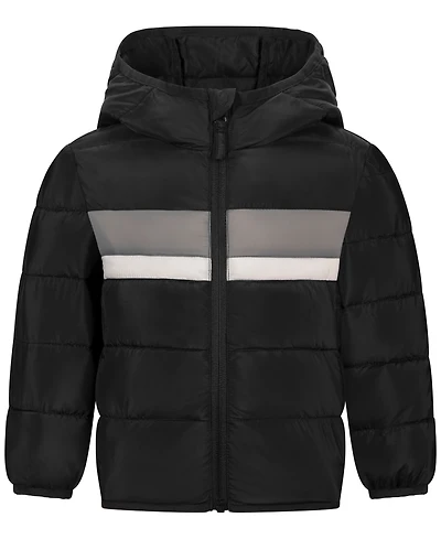 S Rothschild & Co Toddler Boys' 2T-5T Long-Sleeve Stripe Inset Midweight Packable Jacket