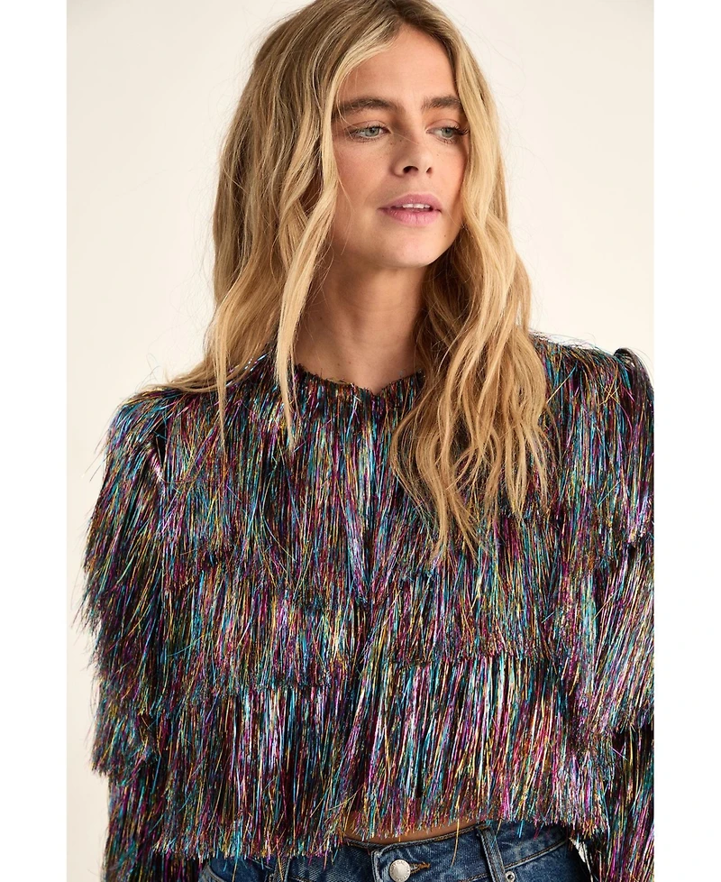Nasty Gal Women's Tinsel Tiered Cropped Jacket