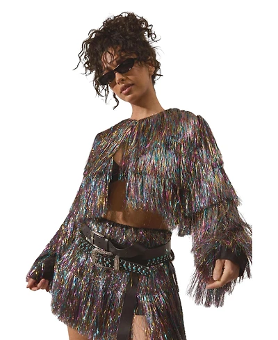 Nasty Gal Women's Tinsel Tiered Cropped Jacket