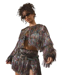 Nasty Gal Women's Tinsel Tiered Cropped Jacket