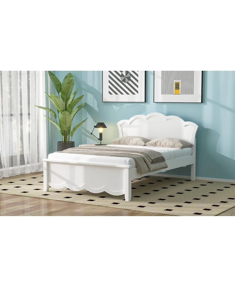 Streamdale Furniture Twin Size Wood Platform Bed with Headboard