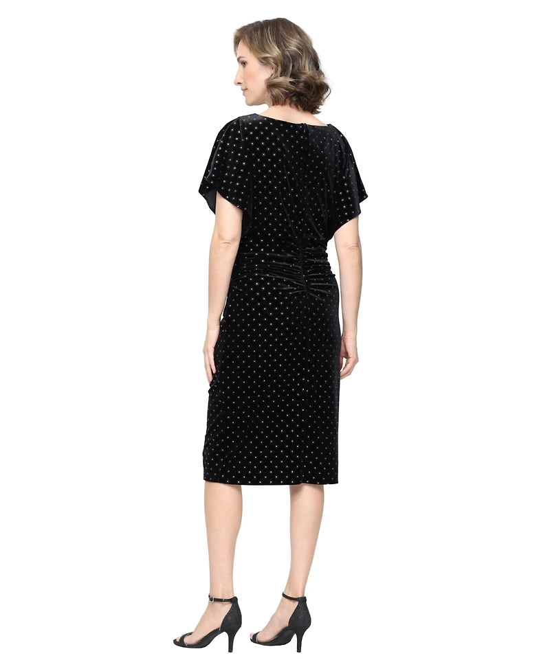 Sl Fashions Women's Sequin Velvet Dress