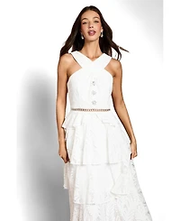 Coast Women's Tiered Lace Halter Neck Midi Dress