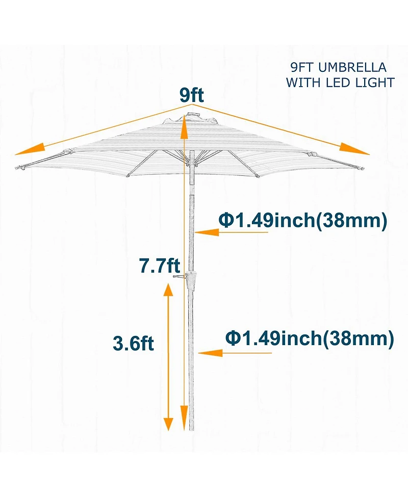Streamdale Furniture 9Feet Umbrella and Stripes