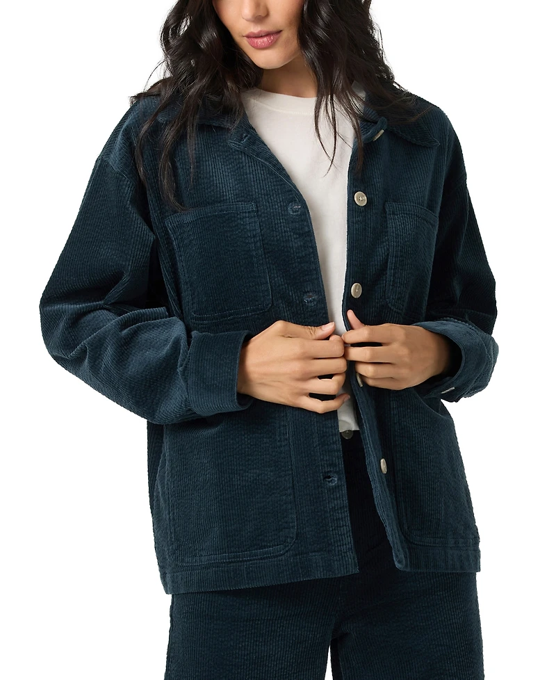 O'Neill Women's Longford Shacket Button-Front Collared Jacket
