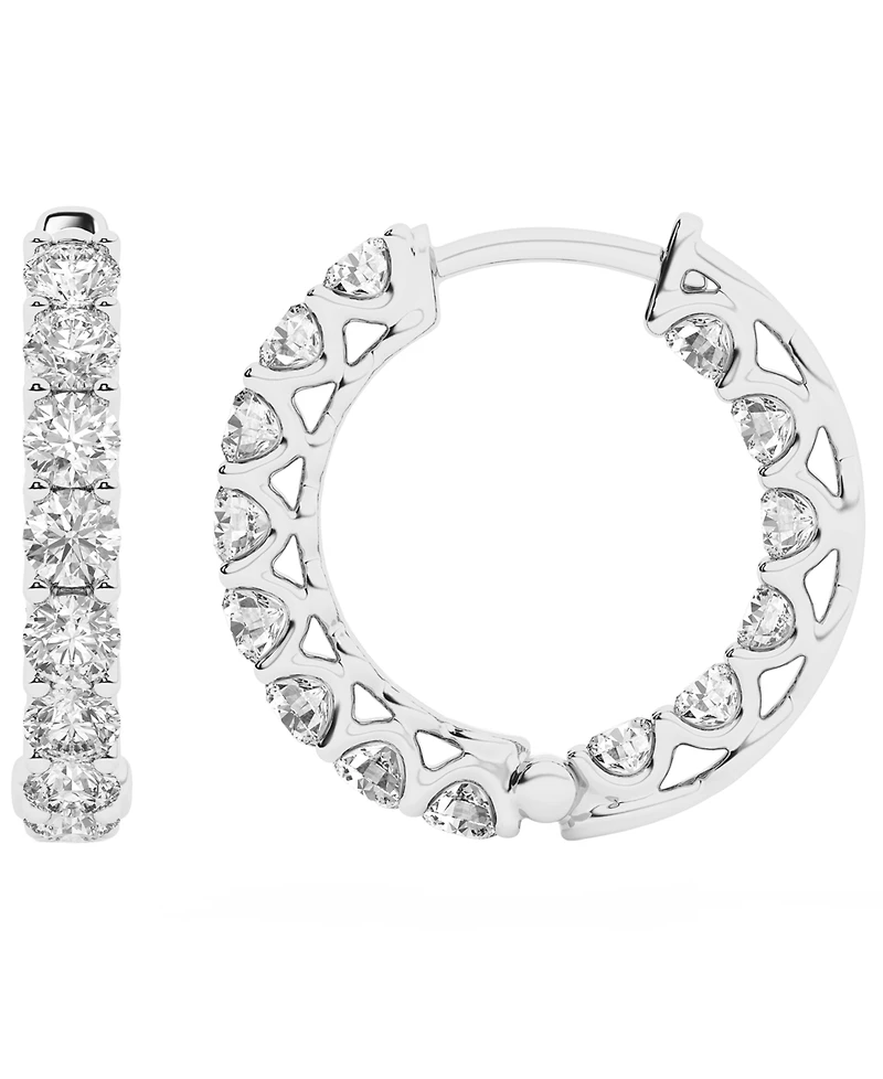 Forever Grown Diamonds Lab-Grown Diamond Hoop Earrings (2 ct. t.w.) in Sterling Silver