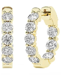 Forever Grown Diamonds Lab-Grown Diamond Hoop Earrings (2 ct. t.w.) in 14k Yellow Gold-Plating Over Sterling Silver