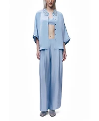 Nocturne Women's Wide Leg Pleat Front Trousers