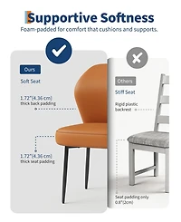 Gaomon Pu Leather Dining Chairs Set of 2, Modern Upholstered Kitchen Side Chairs with Metal Pegs